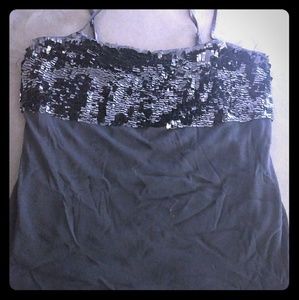 Black sequin tank top